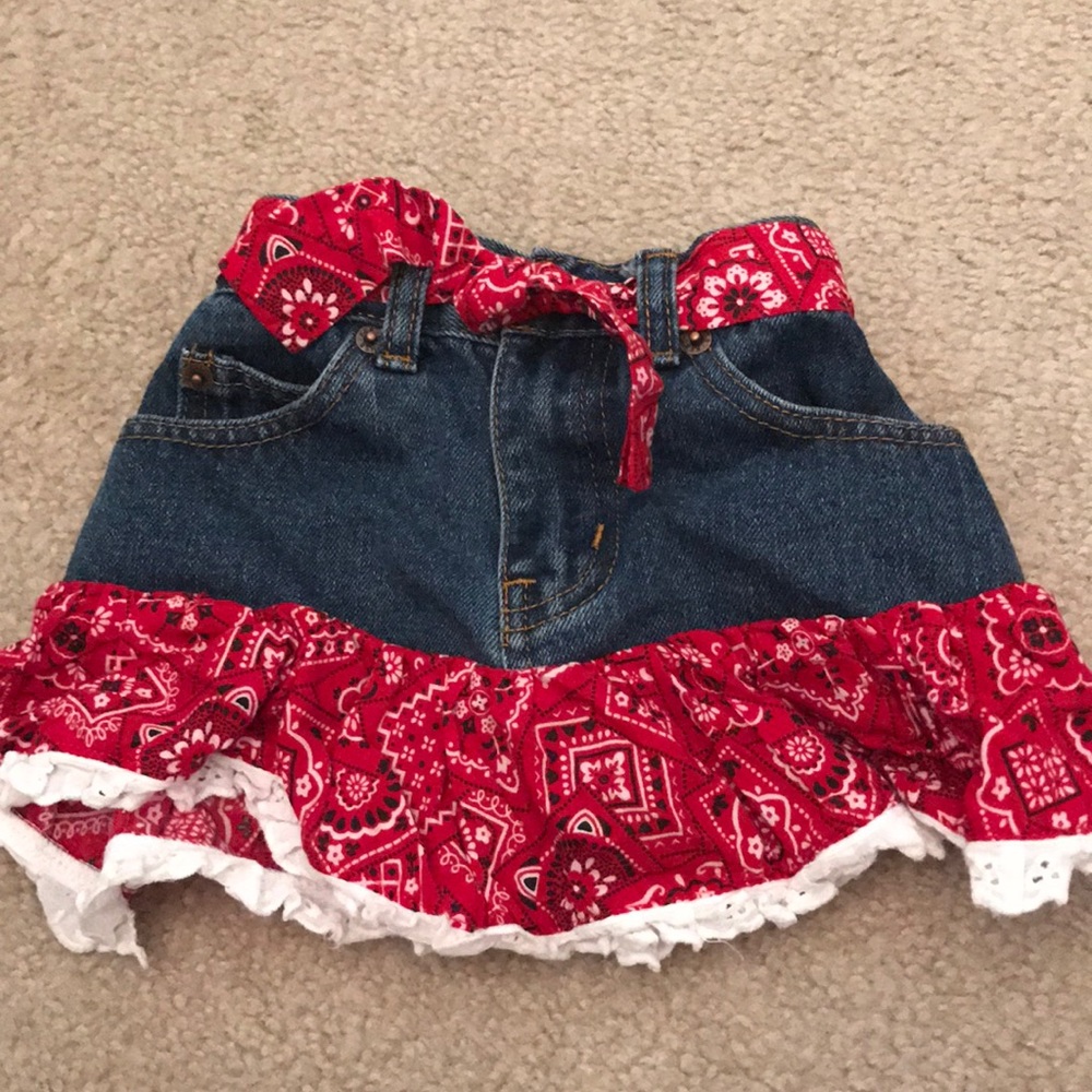 Kiddie Korral Rodeo Western Denim Skirt